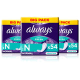 Always Panty Liners Normal Fresh & Protect 3 x 54 pack - British product