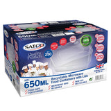 SATCO plastic takeaway containers 250 x 650ml (British brand)