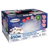 SATCO plastic takeaway containers 250 x 650ml (British brand)
