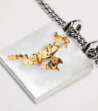Tom Wood Mined necklace in sterling silver with tourmaline (British brand)