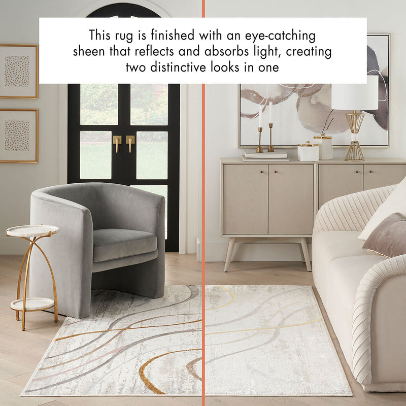 Nourison Glitz Ivory Multi Area Rug in 3 sizes, UK version