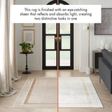 Nourison Glitz Cream Border rug available in three sizes, UK version