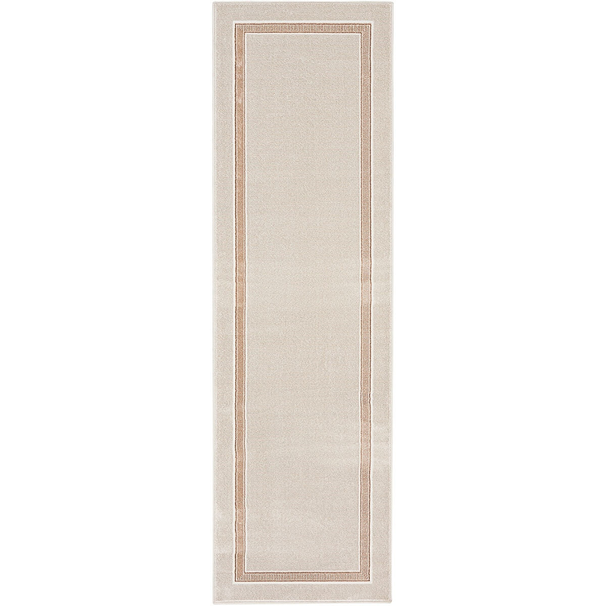 Nourison Glitz Cream Border Runner rug 69 x 229 cm, UK version
