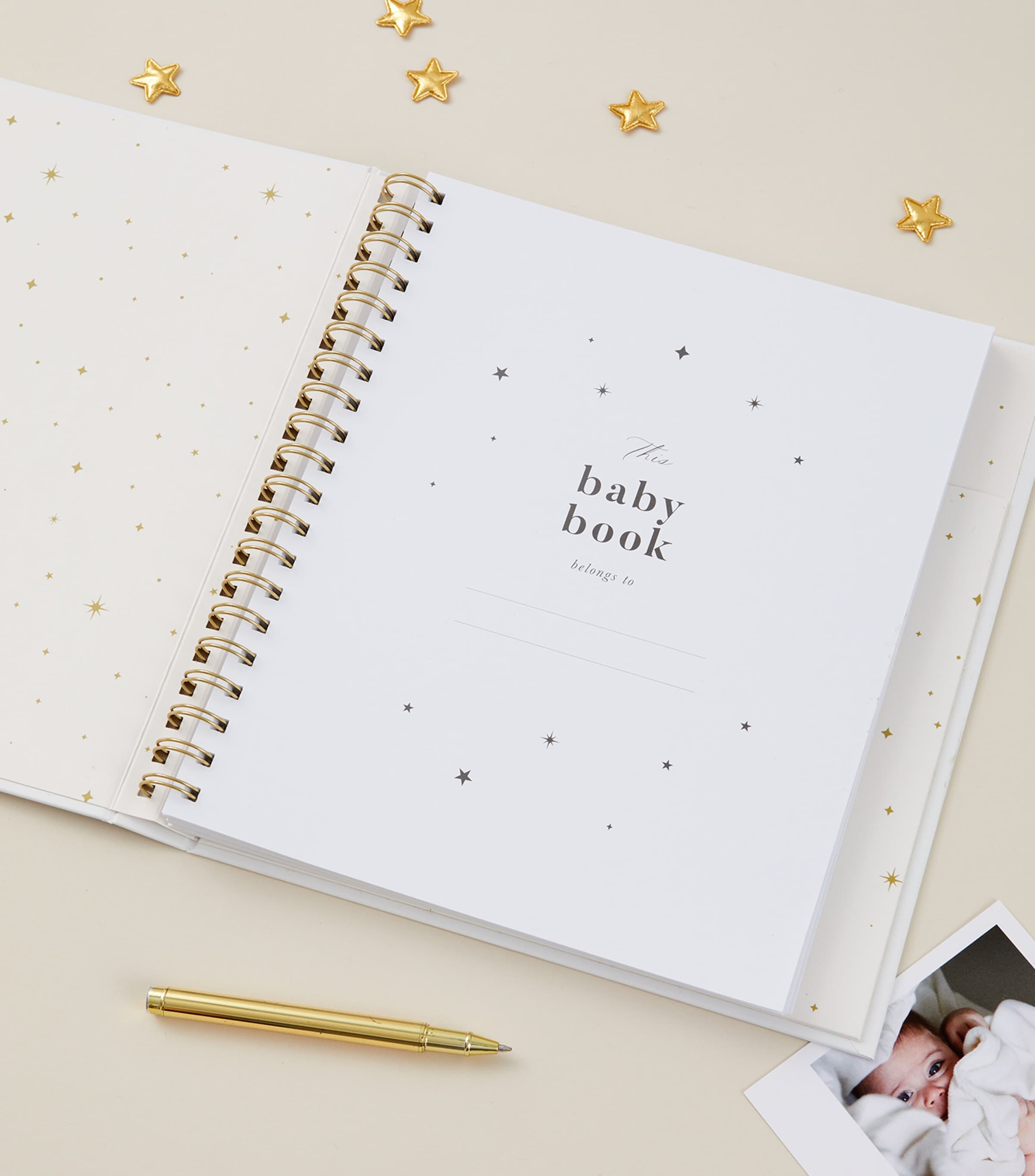 Blush and Gold safari baby memory book - British product