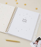 Blush and Gold safari baby memory book - British product