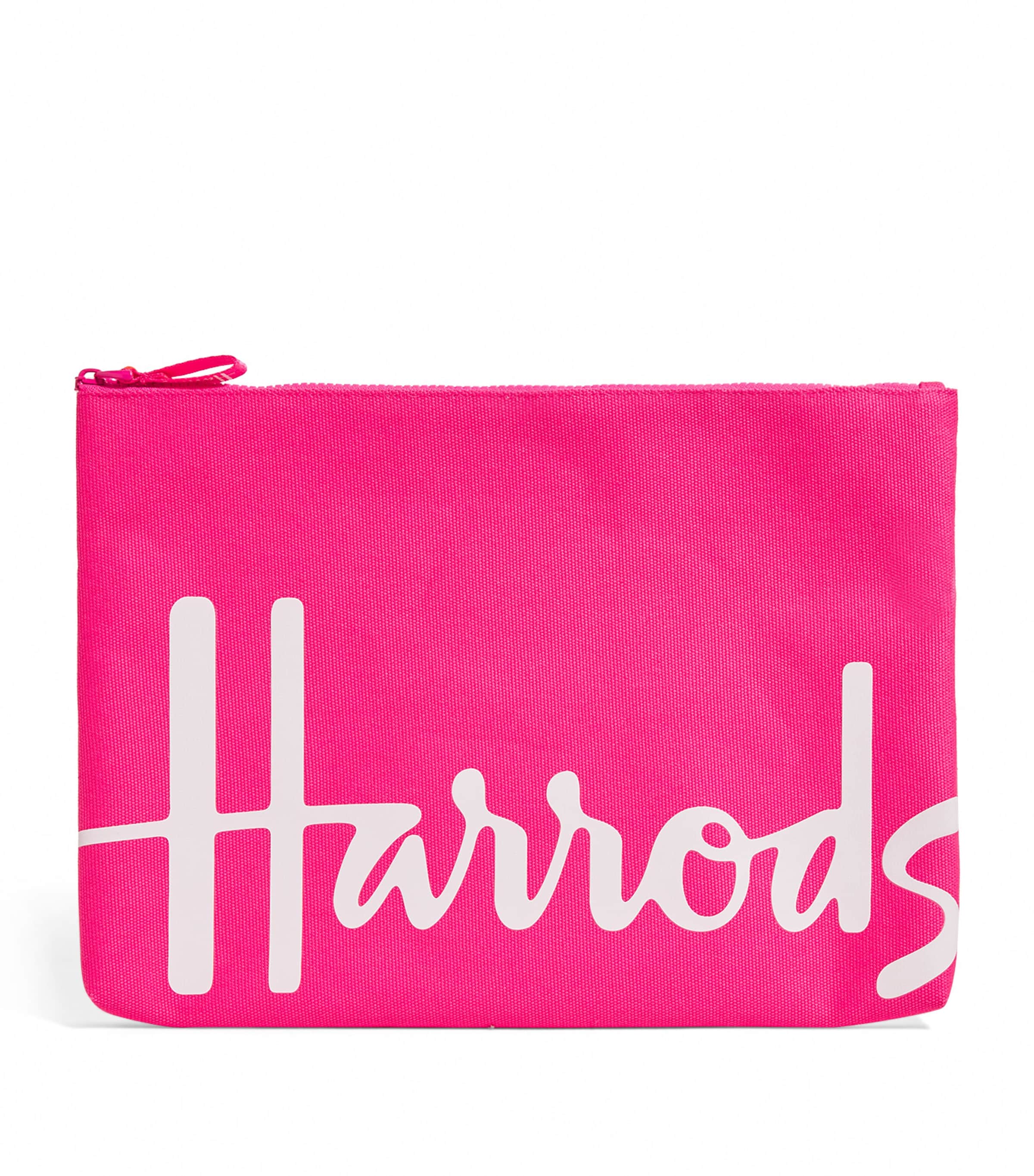 Harrods Large Cotton Logo Pouch, UK version
