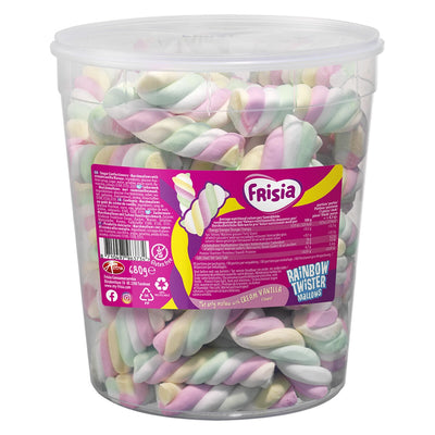 Frisia Rainbow Twister Mallows Cream Vanilla Flavour Marshmallows 680g