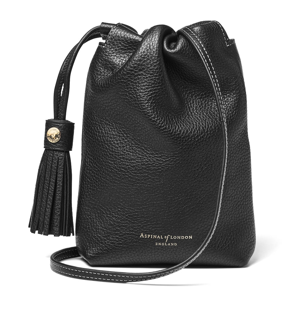 Scratch-Resistant Grained Leather Backpack with Buckle Fastening