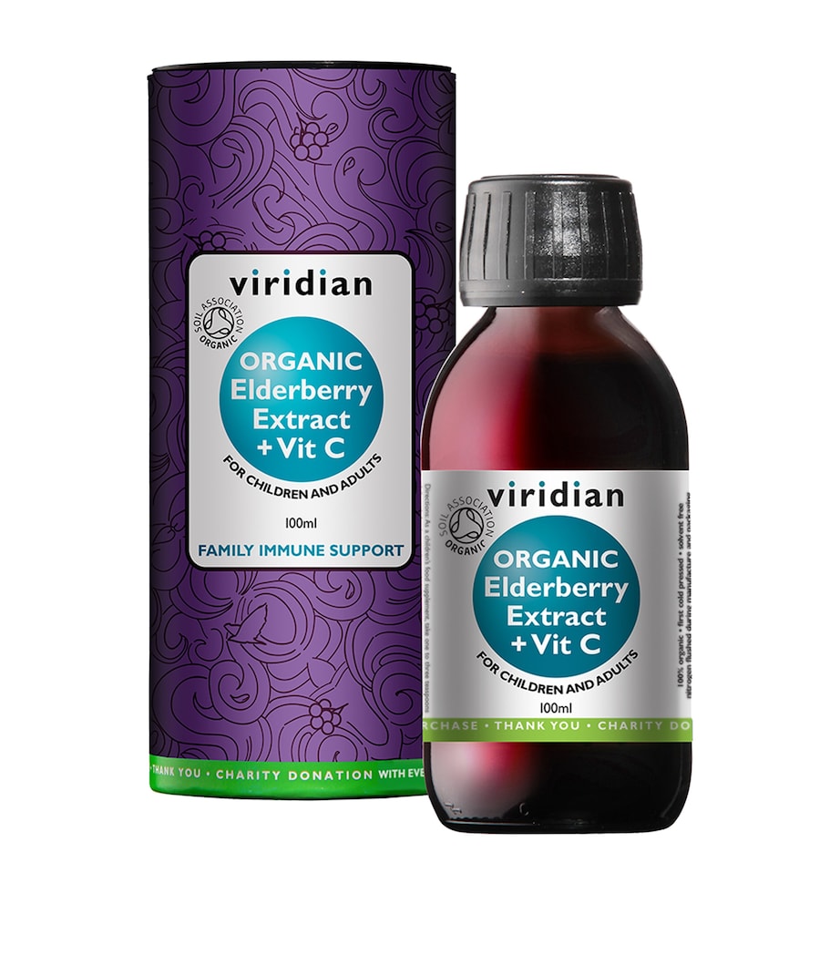 Viridian organic elderberry elixir with vitamin C 100ml (British brand)