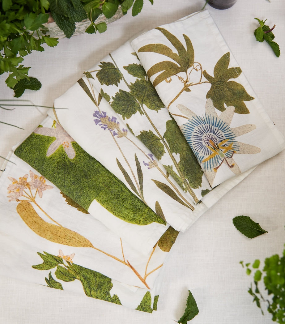 Summerill & Bishop Tisane Herb Garden linen napkins set of 6 50cm x 50cm (British brand)