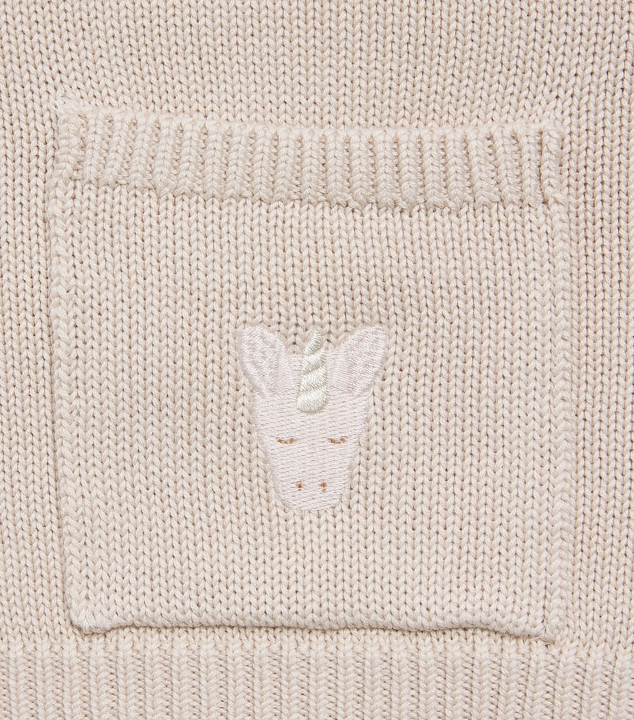 Donsje Organic Cotton Unicorn Loeke Baby Sweater 6-30 Months - British product