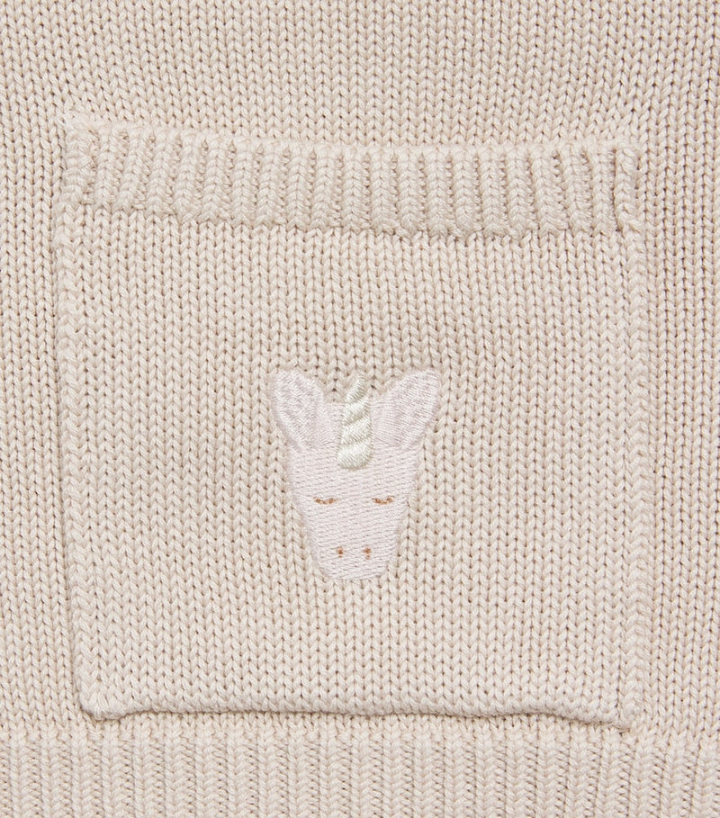 Donsje Organic Cotton Unicorn Loeke Baby Sweater 6-30 Months - British product