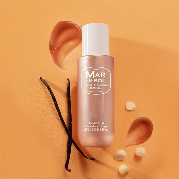 Mar E Sol Caramel Macadamia Body Mist 250ml, imported from the UK