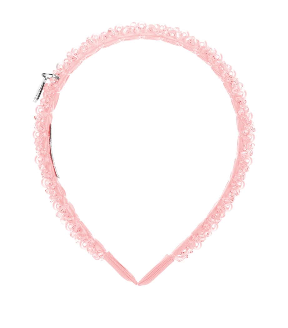 Monnalisa pearl and sequin embellished children's headband, imported from the UK