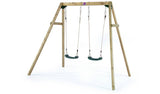 Plum wooden double swing set 222x162x224cm, imported from the UK