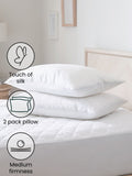 Set of 2 Sleep In Silk Medium 100% Cotton Pillows