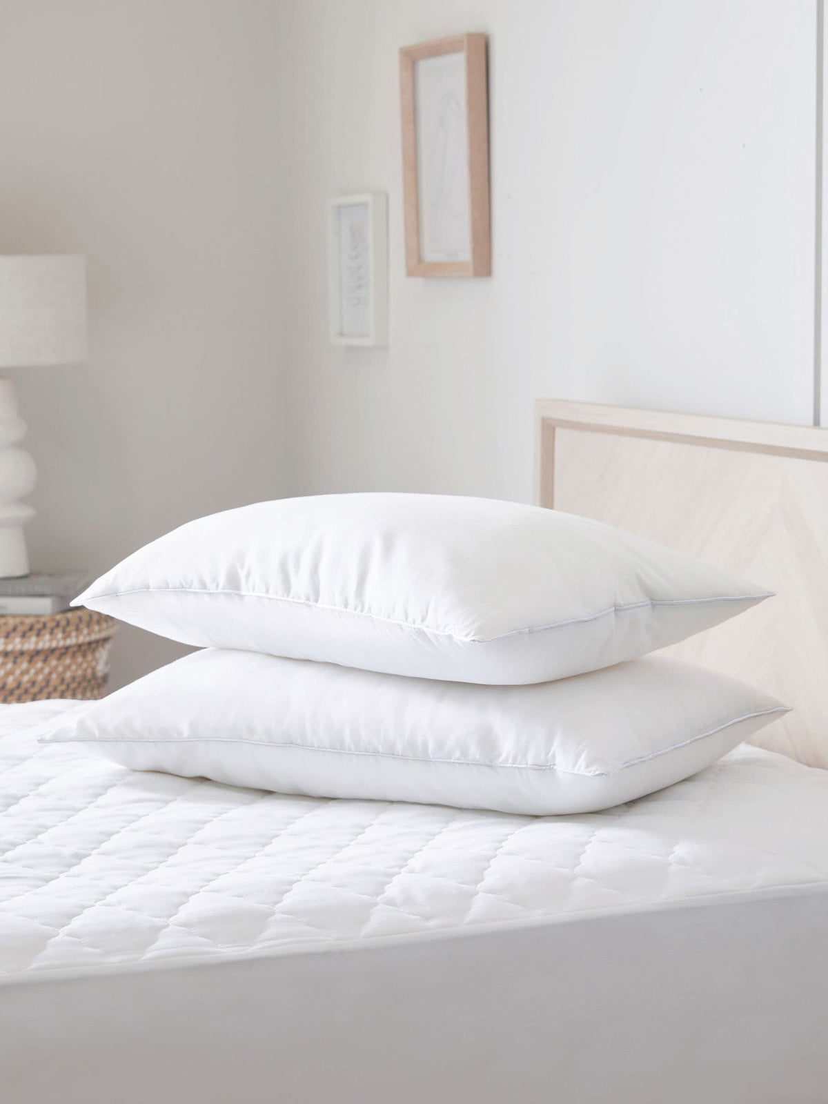 Set of 2 Sleep In Silk Medium 100% Cotton Pillows