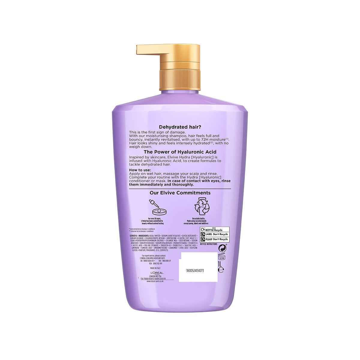 L'Oreal Elvive Hydra Hyaluronic Shampoo 2 Liters, UK version