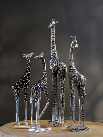 Libra Interiors Silver Large Giraffe Sculpture