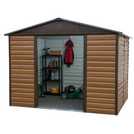 Yardmaster woodgrain shiplap metal windowless shed 10x8ft (British brand)