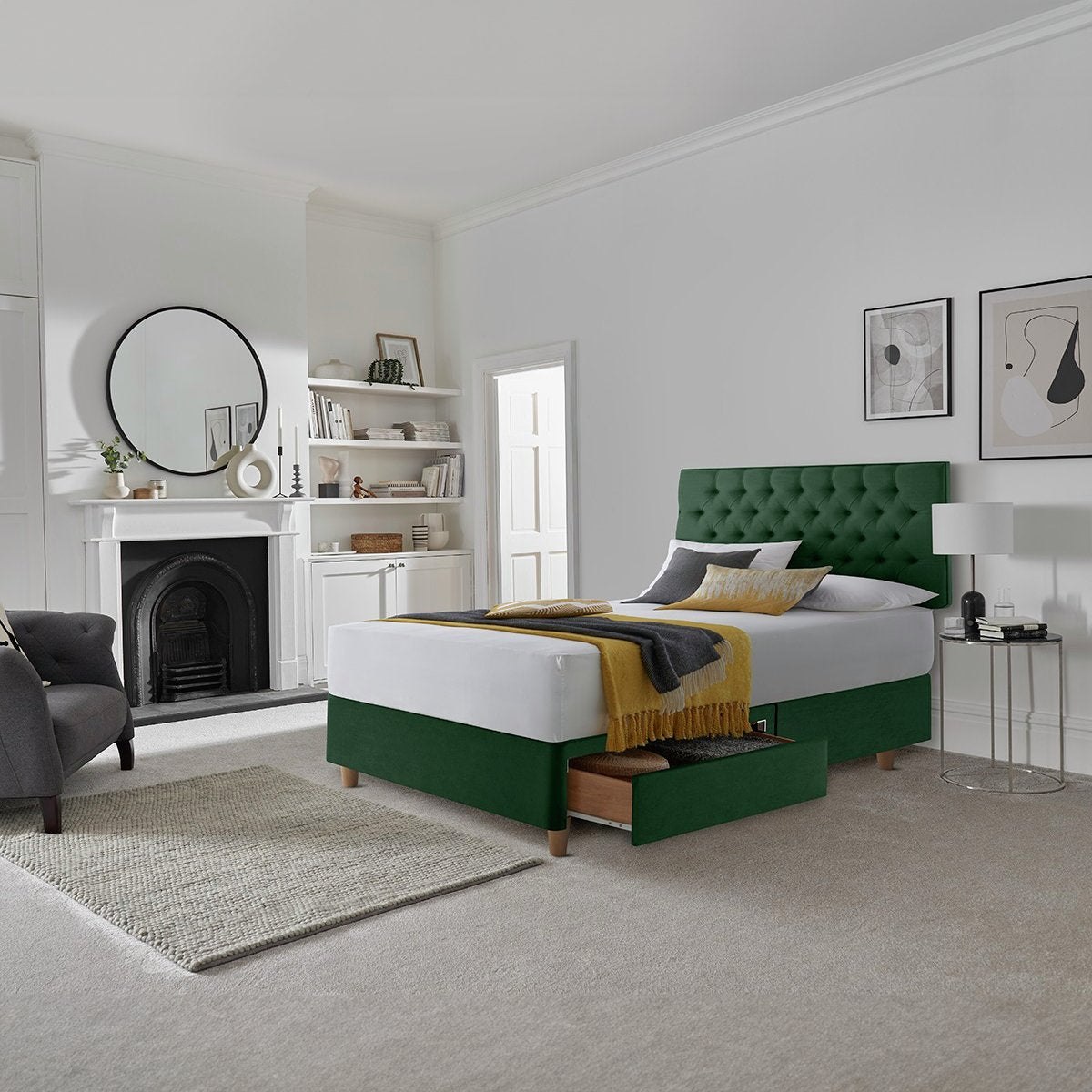 Silentnight Green Superking Divan Bed Set (British brand)