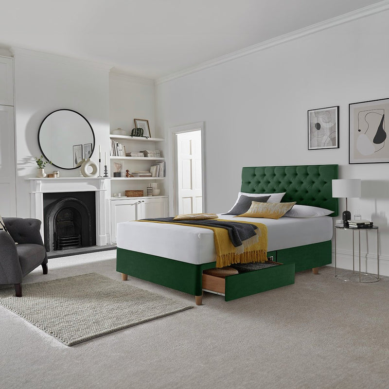 Silentnight Green Superking Divan Bed Set (British brand)