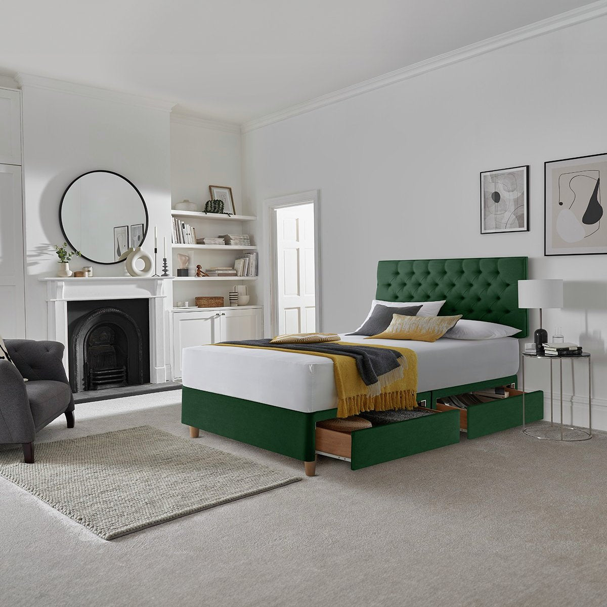 Silentnight divan set green superking (British brand)