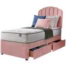 Silentnight Middleton Single Memory Foam Divan Bed with Headboard in Pink (British brand)