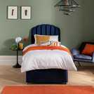 Silentnight single divan bed set in blue (British brand)
