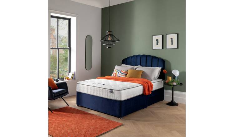 Silentnight Kingsize Memory Divan Bed Set in Blue (British brand)