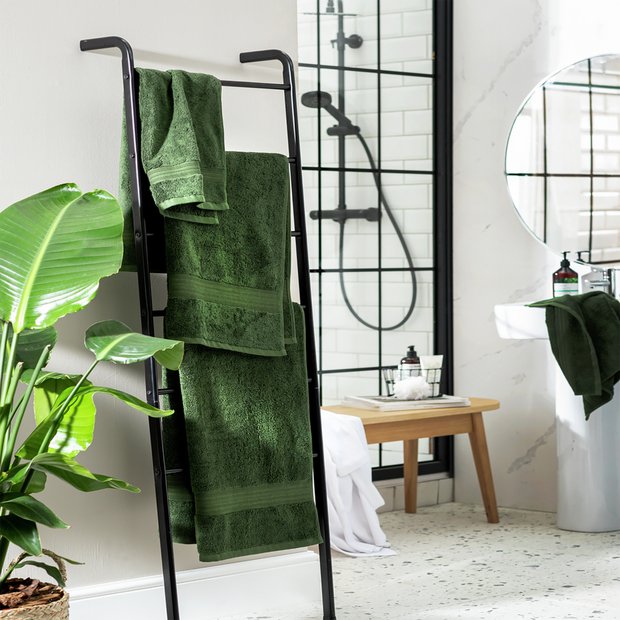 Habitat Egyptian cotton towel bale in forest green 4-piece set, UK version