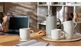 Habitat set of 4 matte white stoneware mugs with 420ml capacity, UK version