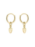 Ted Baker tiny heart huggie earrings in gold tone plain metal (British brand)