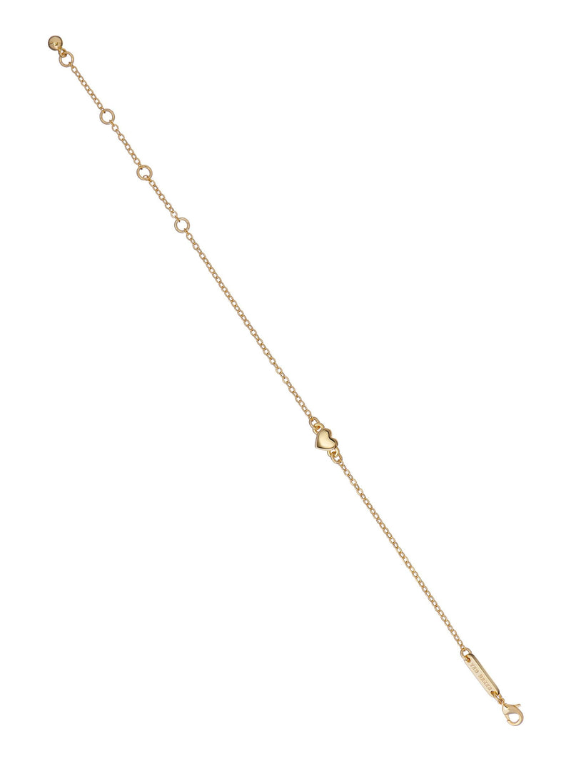 Ted Baker Tiny Heart Bracelet Gold Tone Clear Crystal 14.5-19.5cm (British brand)