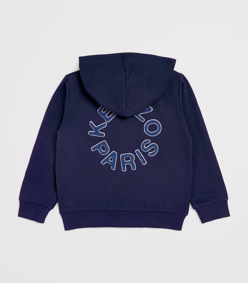Kenzo kids cotton logo zip hoodie 5-14 years, UK version