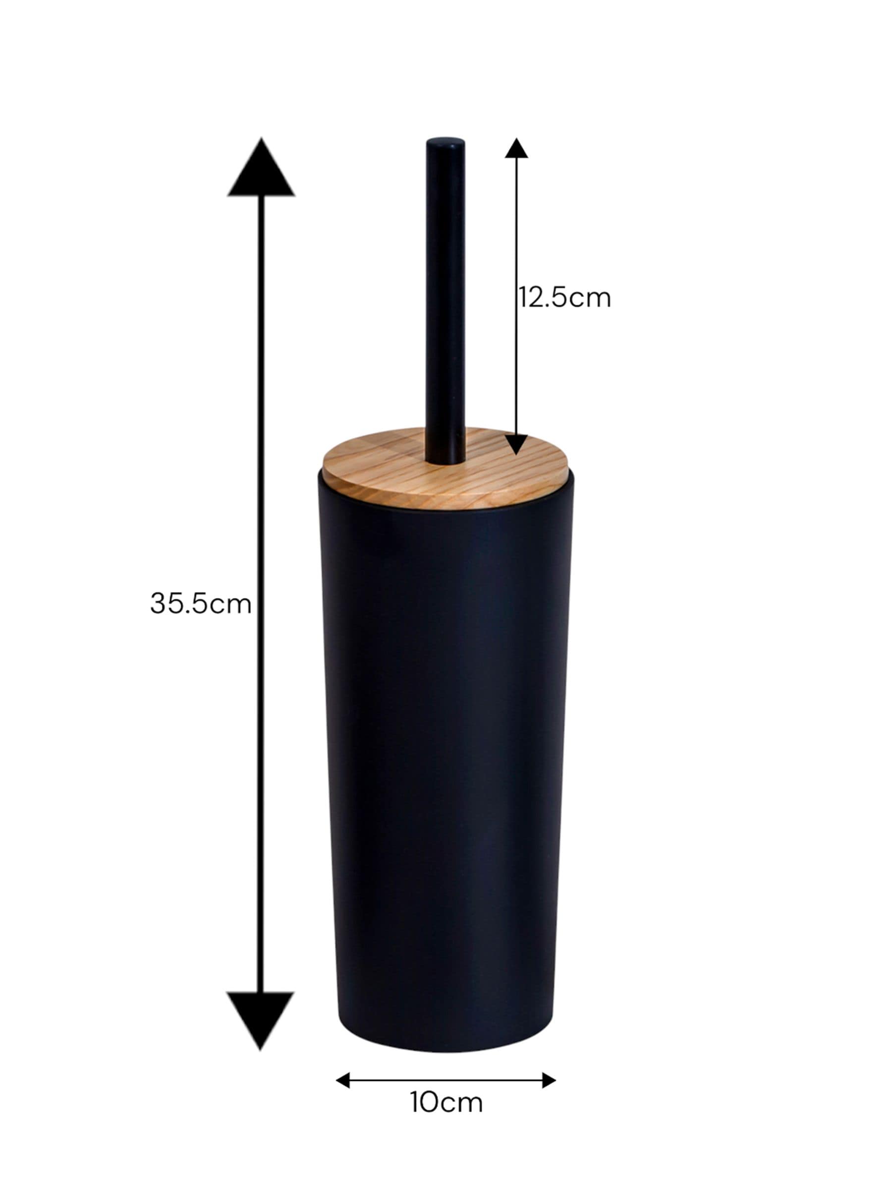 Showerdrape Black Sonata toilet brush holder (British brand)
