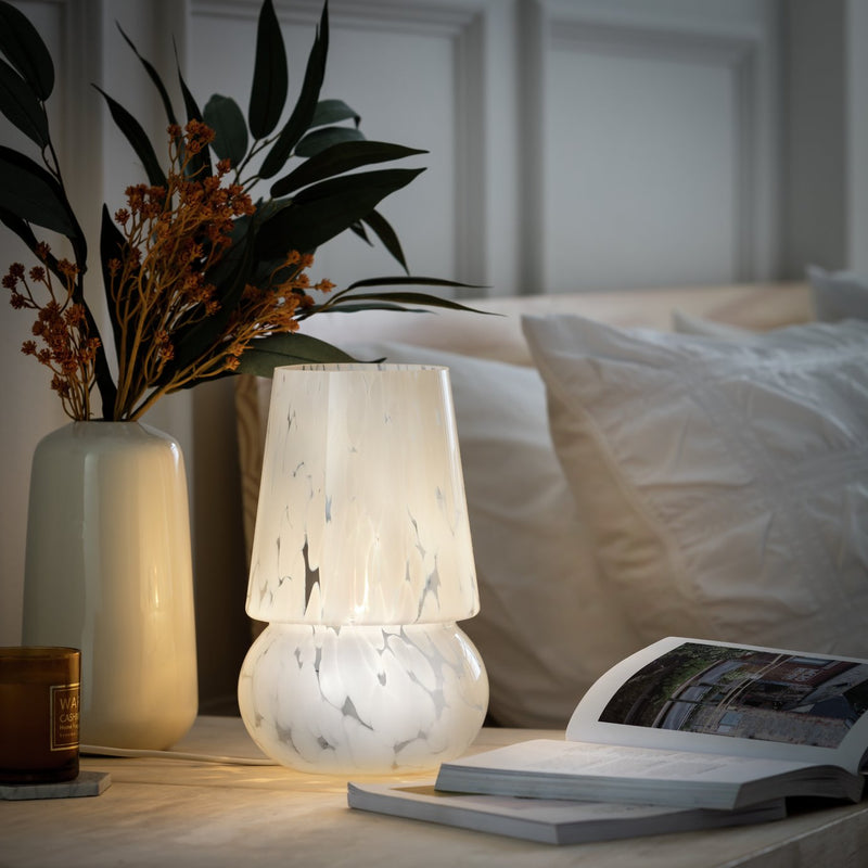 Habitat Rahnn Confetti glass table lamp white, UK version