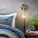 Argos Home Rayner Plug in Wall Light - Brass