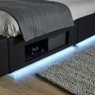 XR Living Ava Kingsize Black TV LED Bed Frame (British brand)
