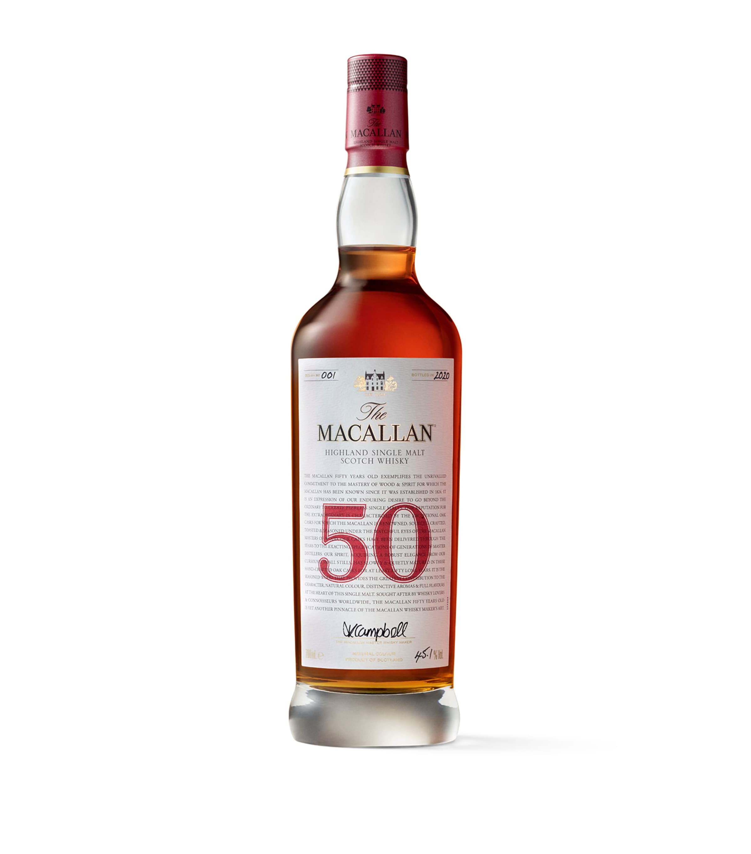 The Macallan The Red Collection 50-Year-Old Single Malt Scotch Whisky (70cl)