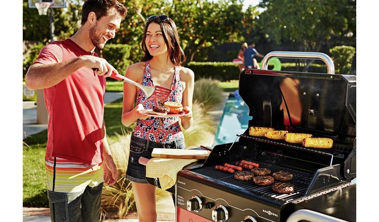 Char-Broil 3 burner gas and charcoal hybrid barbecue - British product