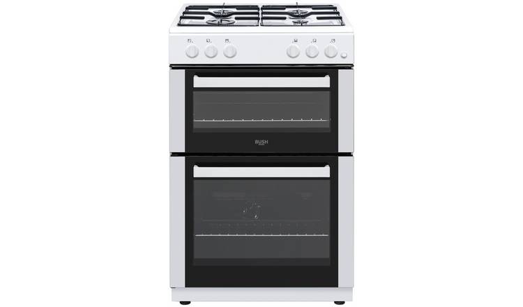 Bush twin cavity gas cooker in white, 60cm - British product