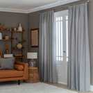 Habitat grey herringbone pencil pleat curtains 168cm x 229cm, UK version