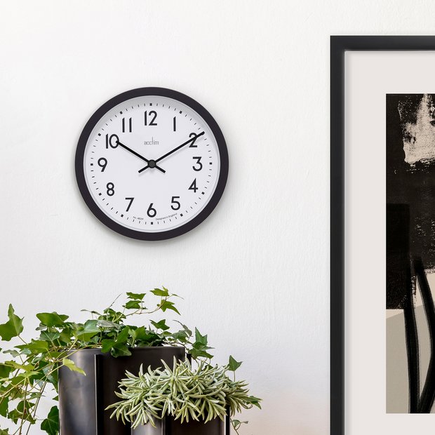 Acctim Elstow Retro Analogue Wall Clock - Black