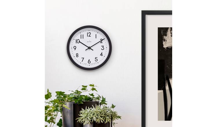 Acctim Elstow Retro Analogue Wall Clock - Black