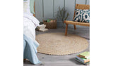 Habitat Braided Round Natural Jute Flatweave Rug 100cm, UK version