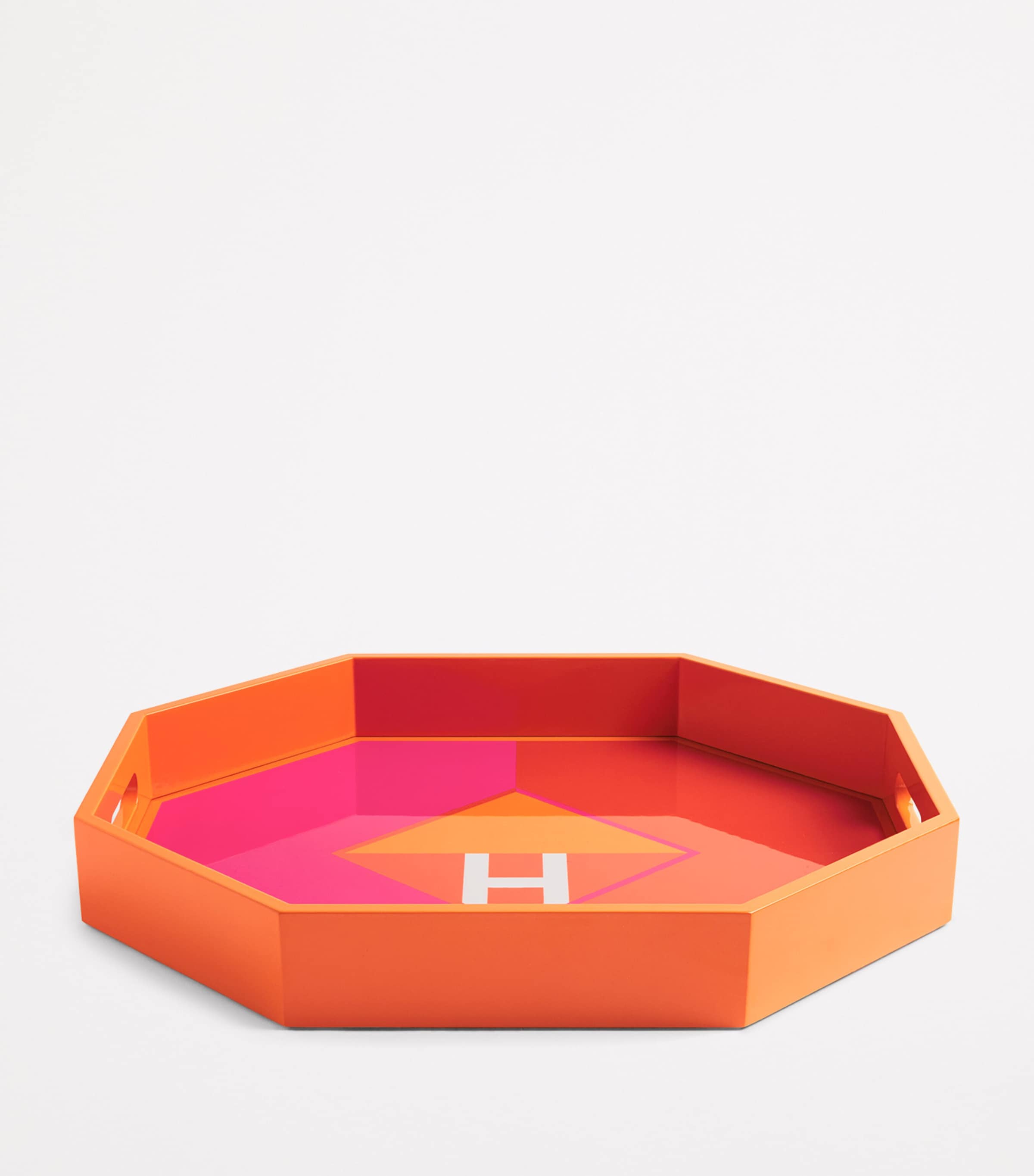 Harrods lacquered wood logo geometric tray 38cm x 42cm, UK version