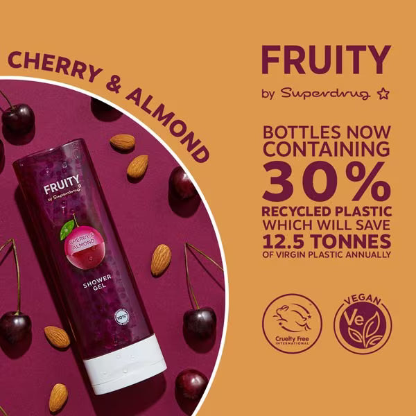 Superdrug Fruity Cherry Almond Shower Gel 250ml - British product
