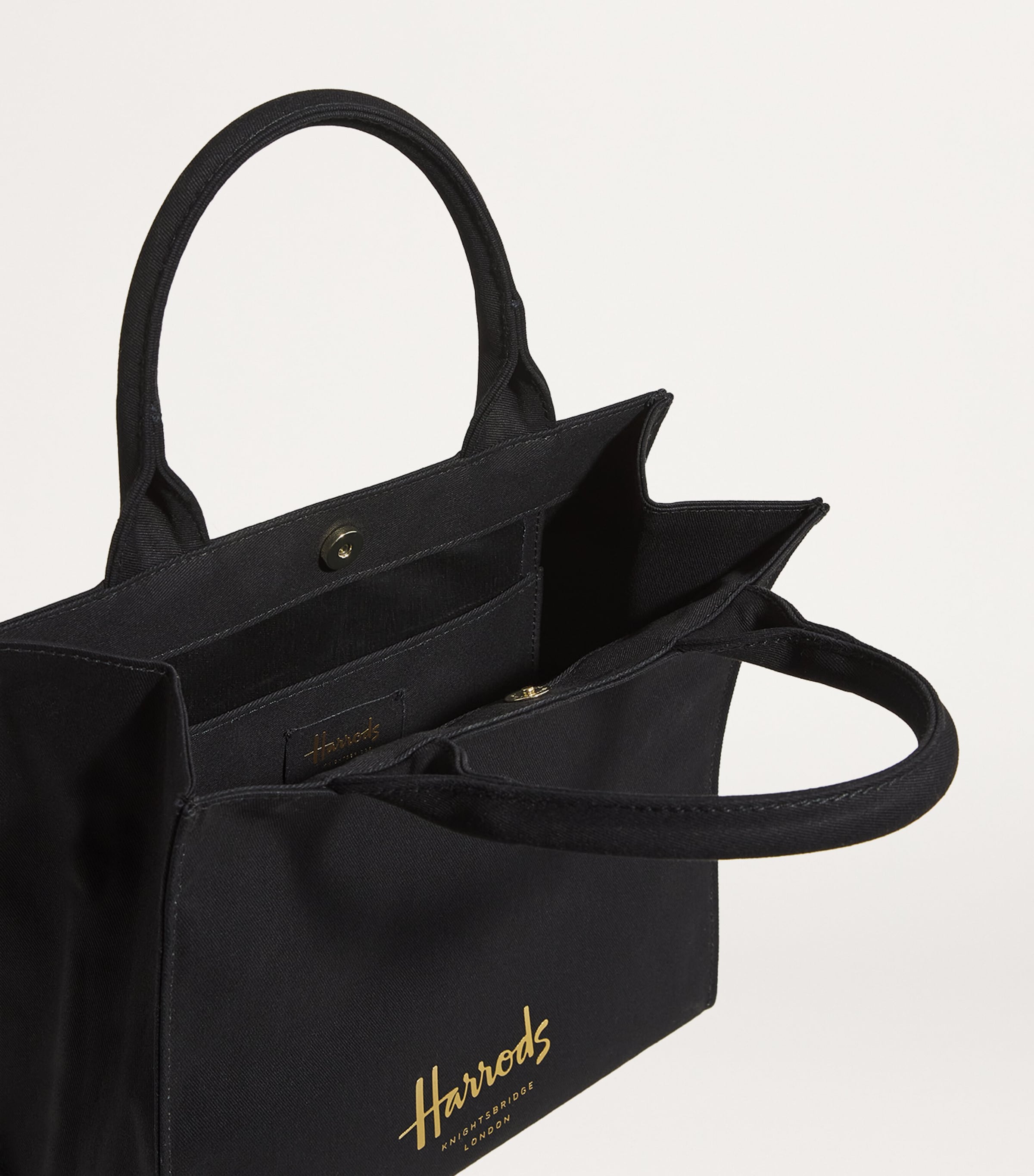 Harrods small cotton logo tote bag, UK version