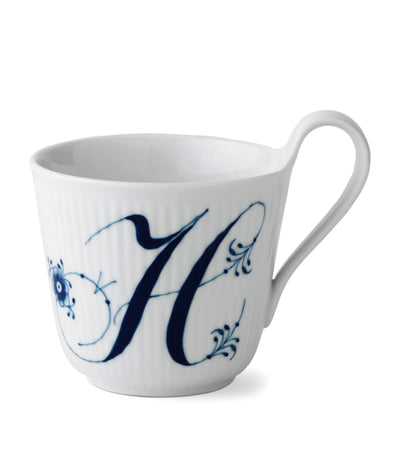 Royal Copenhagen Fluted Alphabet Porcelain Coffee Mug